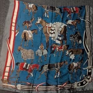 100% Silk Horse Print Scarf